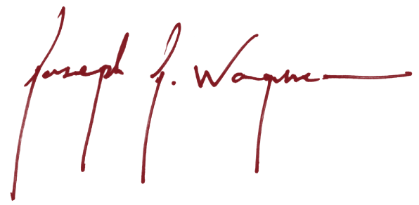 Joe Wagner signature in red